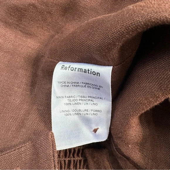 NWT Reformation Olivia Linen Corset Top Brown - Picture 7 of 12